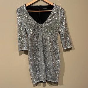 Silver sequin Express dress